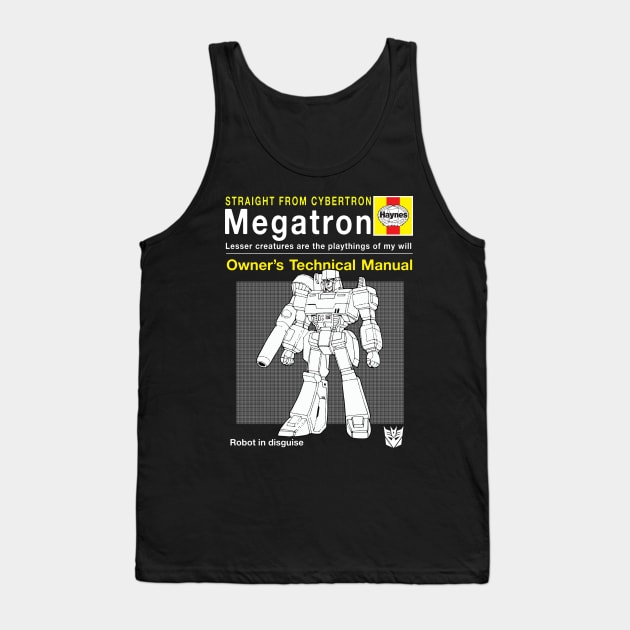 Megatron Haynes Manual Transformers Tank Top by Bevatron